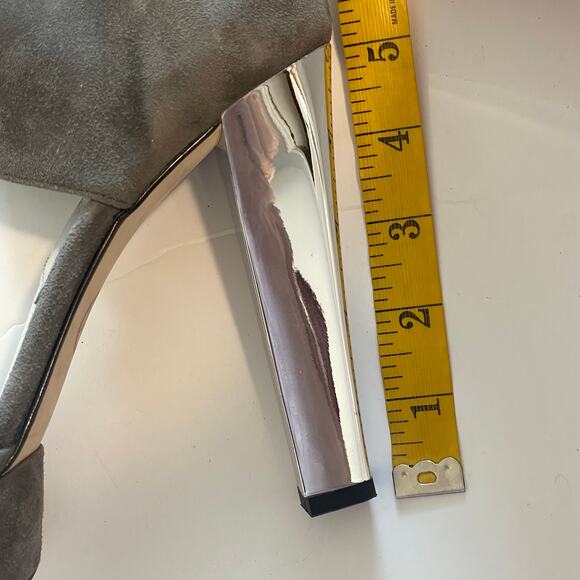 Michael Kors Platform Suede Stiletto Heels Womens Size 9 Gray Open Toe - Picture 10 of 11